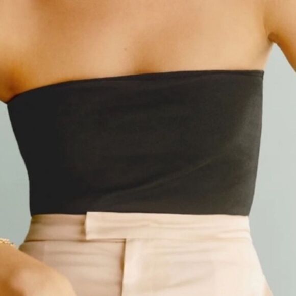 NWT Reformation Seren Strapless Organic Cotton Jersey Top Black Large - Picture 7 of 7